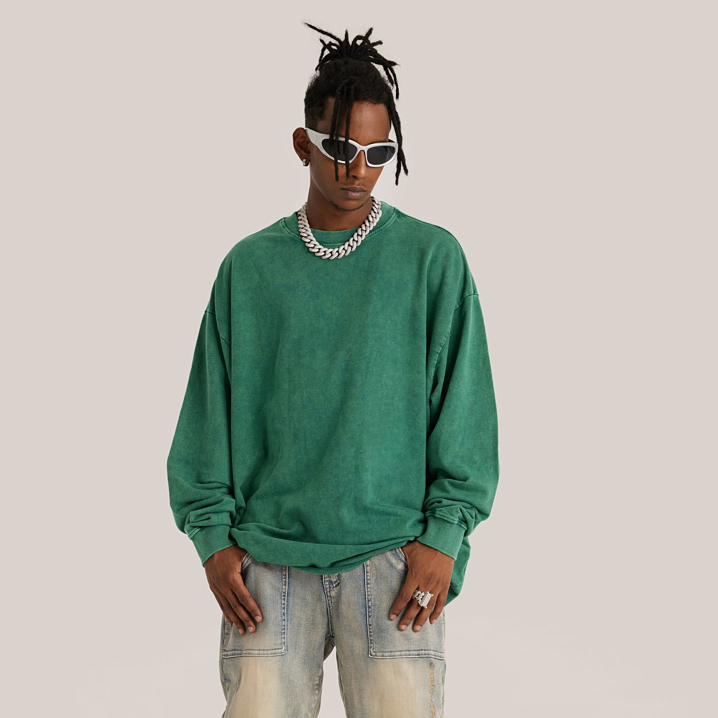 Otherworldly Long Sleeve Raw Hem T-shirt