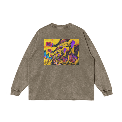 Otherworldly Long Sleeve Raw Hem T-shirt